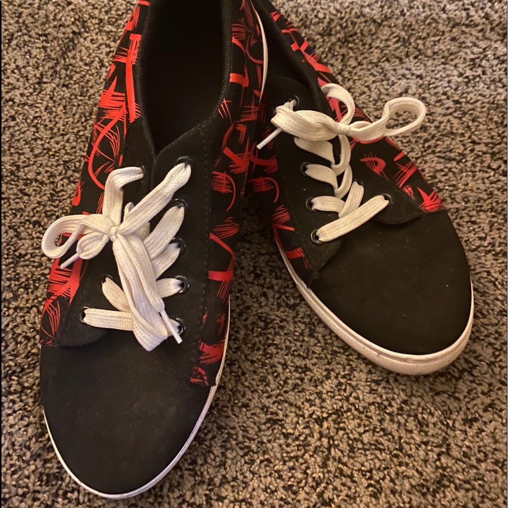 Red design shoes